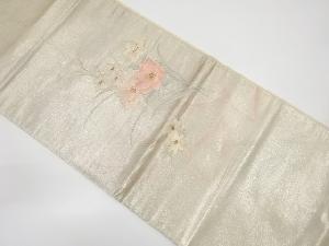 アンティーク　草花模様刺繍袋帯（材料）